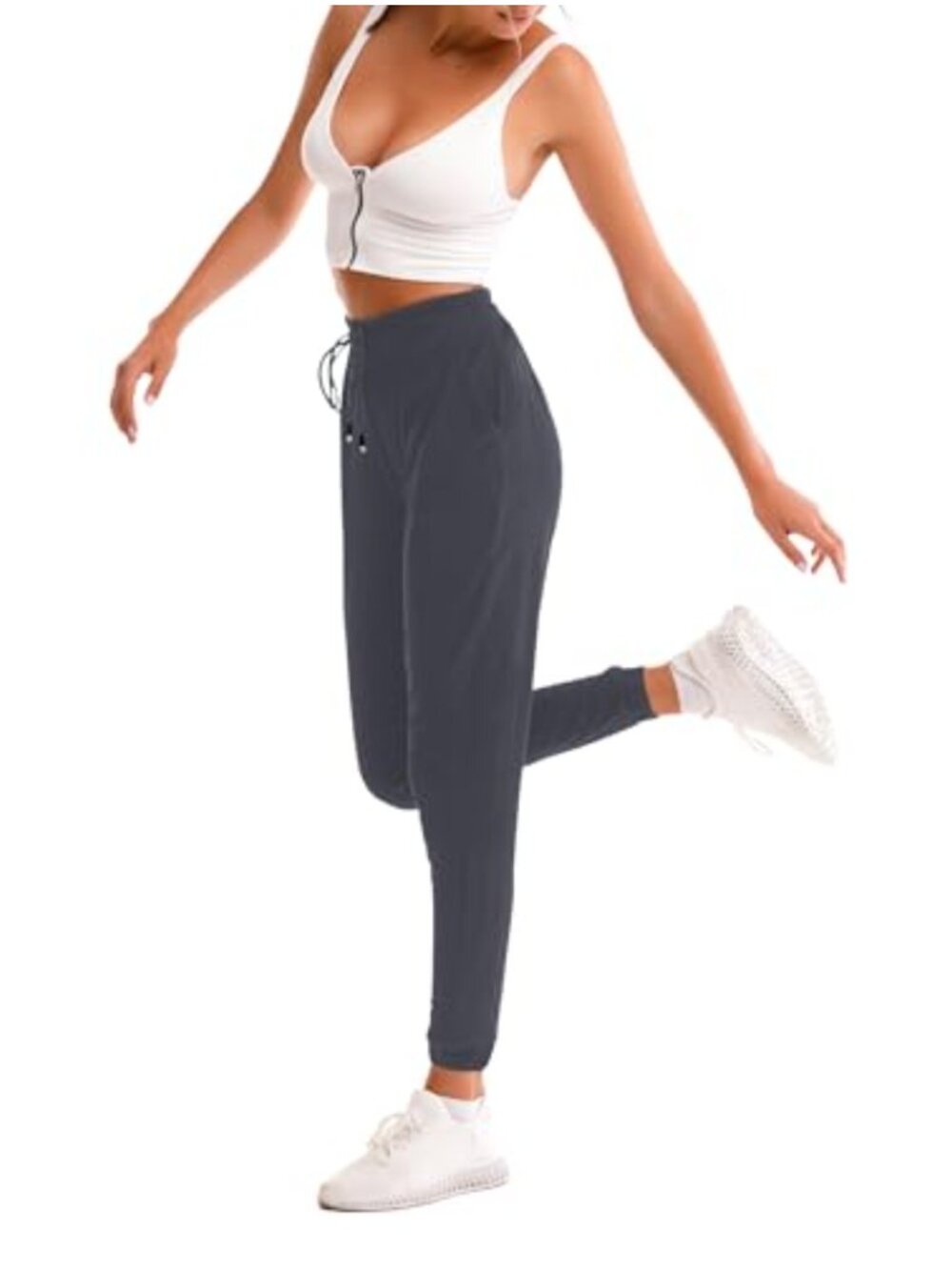 Women's Joggers Sweatpants with Pockets, High Rise, Straight Leg, Stretchable